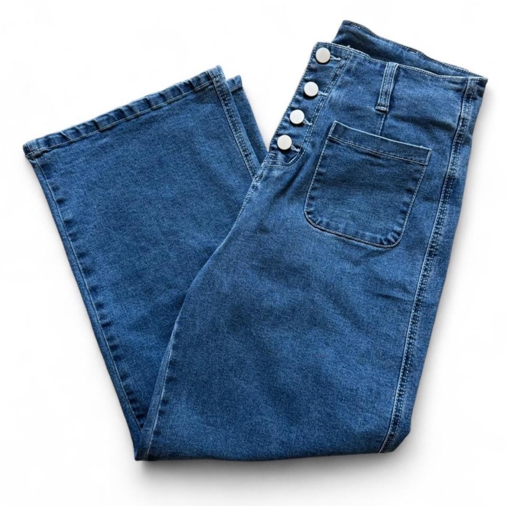 Blue Wide Leg Jeans